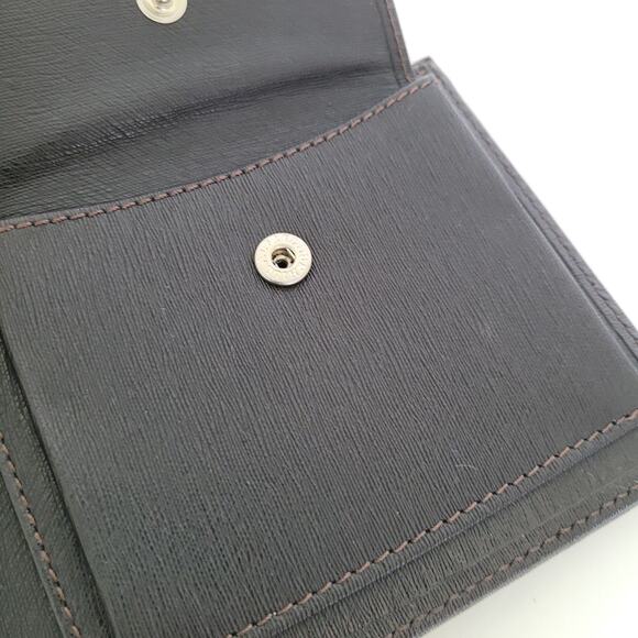 Dunhill Designer Mens Wallet Black Bifold Nylon Leather Folding Medium Logo - Picture 9 of 11